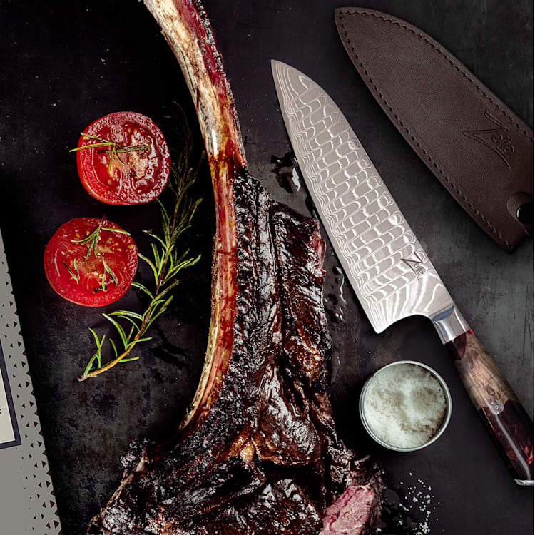 Couteau de chef 8" Infinity Wave en acier damassé 61 HRC Chef's knife
