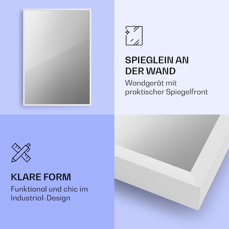 La Palma 750 smart 2-in-1 Heizgerät Infrarot Konvektor 85x60cm 750W Spiegelfront 750 W (60 x 85 cm) | Weiß