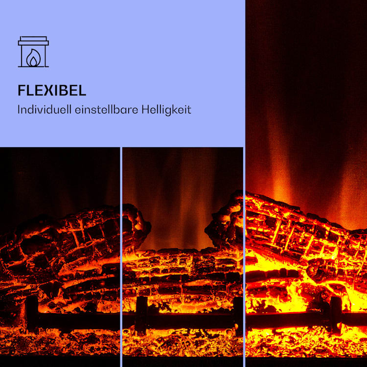 Dukono Elektrokamin 1800 W LED-Flammen Heizlüfter Timer Holzfach Grün
