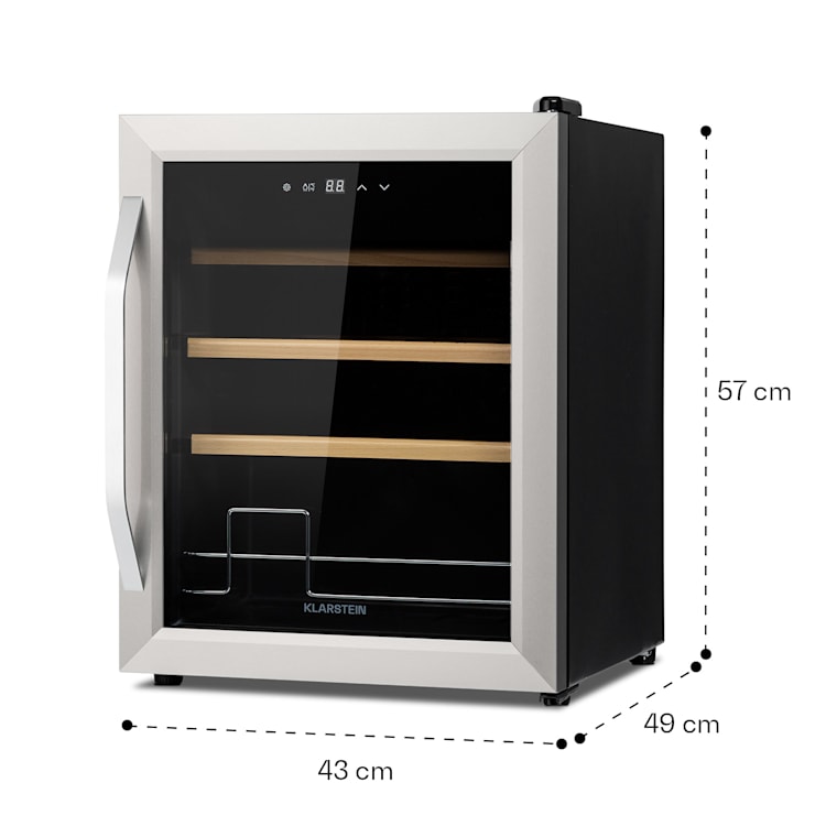 Vinamour 16 Uno Weinkühlschrank 16Fl./42l 4-18°C 41dB Glas 16 Flaschen | 1 Kühlzone