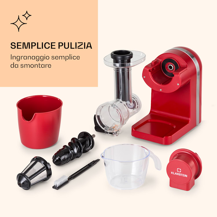 Bella Elegance Estrattore di succo 200 W 400 ml senza BPA Rosso