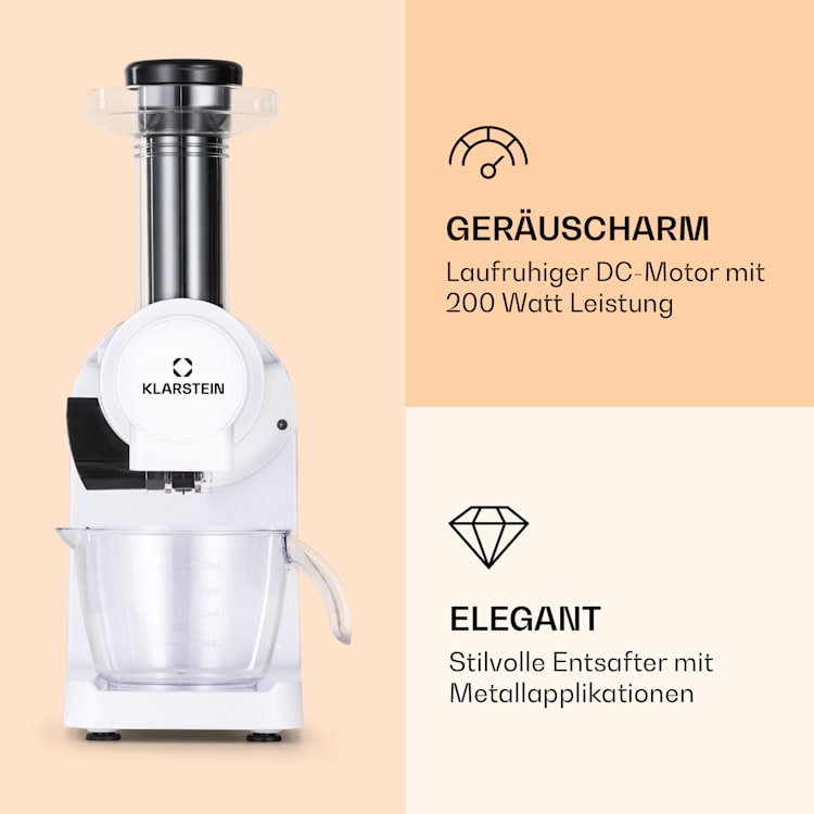 Bella Elegance Saftpresse 200 W 400 ml BPA-frei Weiß