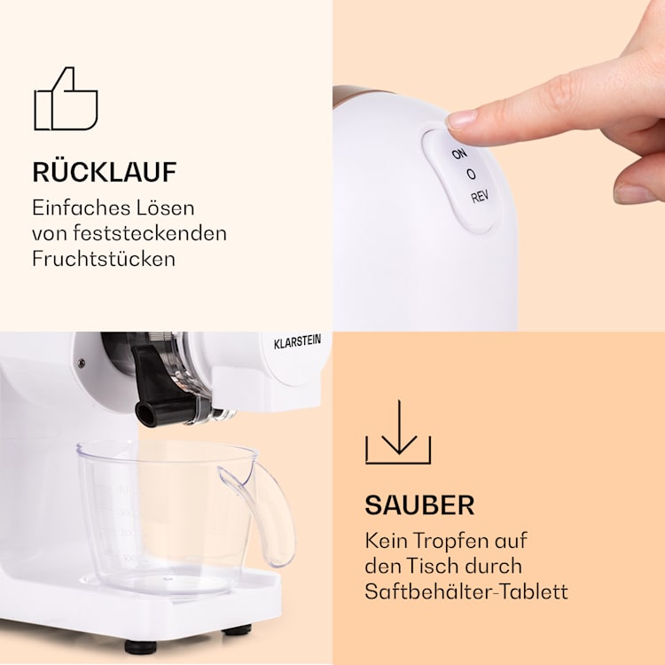 Bella Elegance Saftpresse 200 W 400 ml BPA-frei Weiß