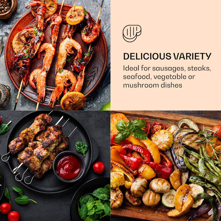 Grill Mile 4400 Electric Grill Plancha 2 x 2200 W Grill Plate Stainless Steel Smooth and ribbed grill surface | Stainless steel
