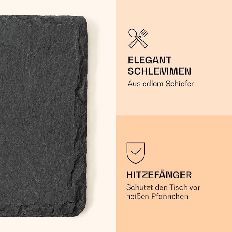 Raclette Coasters Untersetzer Zubehör Ersatz 8 Stück für Raclette-Pfännchen aus Schiefer Gummifüße