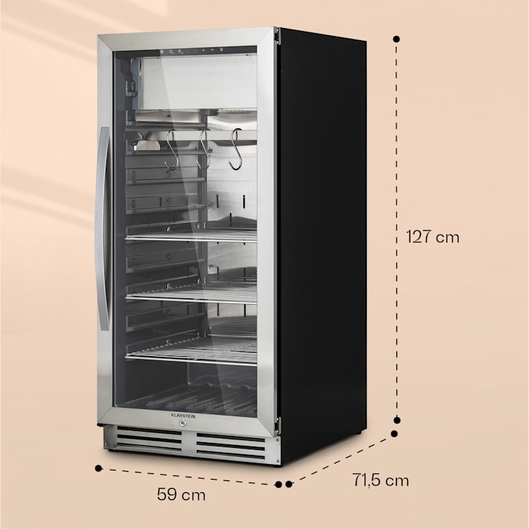 Steakhouse Pro 233 Fleischreifeschrank 1 Zone 233 L 1-25°C Touch Panorama Silber