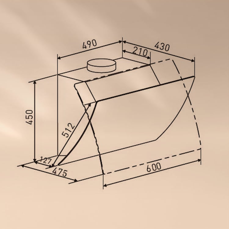 Clara 60 Dunstabzugshaube Glas 509 m³/h Touch Ambiente-Licht 60 cm | Weiß