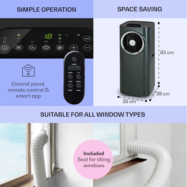 Kraftwerk Eco Smart 11 Air Conditioner 3-in-1 11,500 BTU App Control Remote Control 11.500 BTU | Anthracite