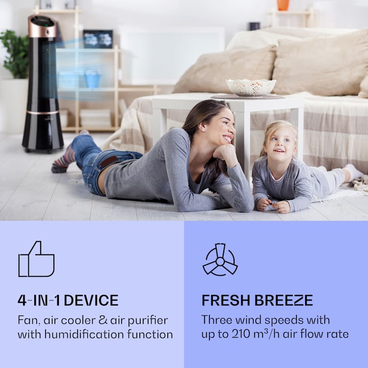 Skyscraper Ice Smart, 4-in-1, Răcitor de aer și ventilator, WiFi, 210m³/h, telecomandă de la distanță Rosegold