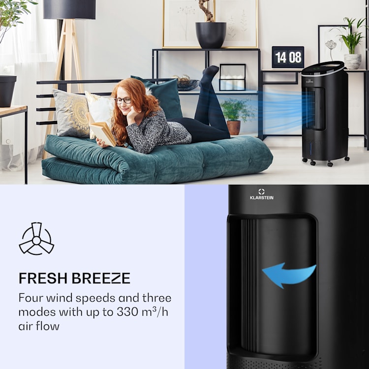 IceWind Plus Smart 4-in-1 Air Cooler Fan Humidifier Air Purifier App Control Black