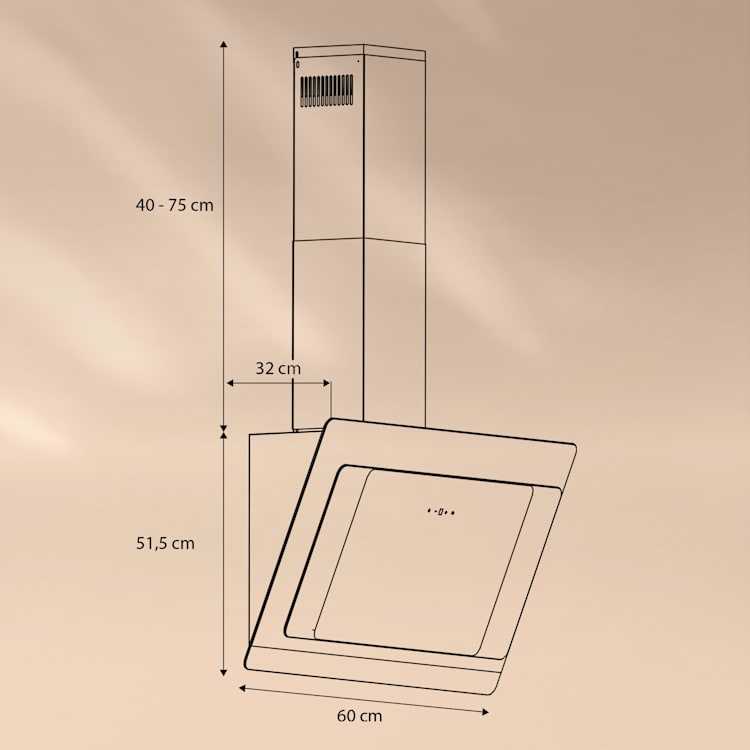 Aurora 60 Smart Dunstabzugshaube 550 m³/h 60cm kopffrei Ambiente-Licht EEC A++ 60 cm | Weiß