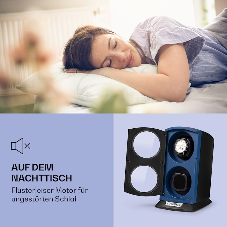 St. Gallen Premium Uhrenbeweger 2 Uhren 4 Geschwindigkeiten Dunkelblau
