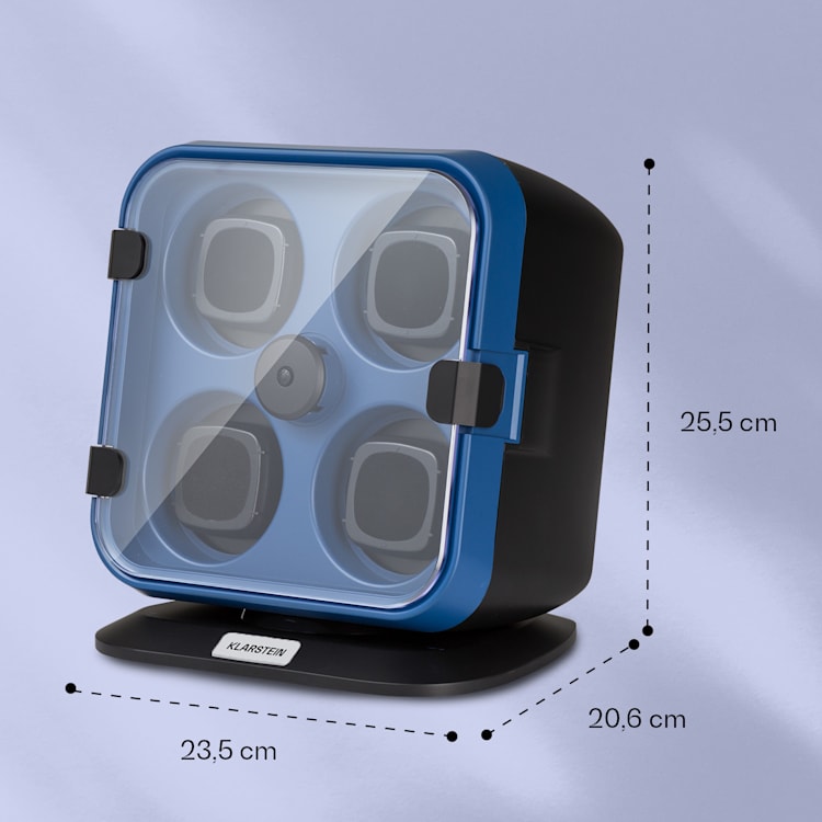 Clover Uhrenbeweger 4 Uhren 3 Rotationen 4 Geschwindigkeiten LED Dunkelblau