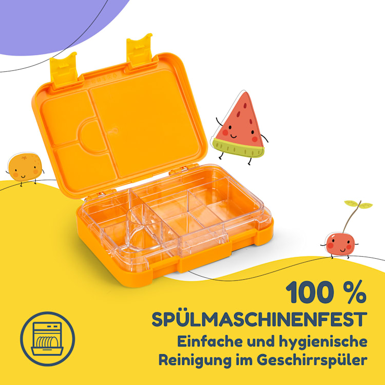 junior Lunchbox 6 Fächer 21,3 x 15 x 4,5 cm (BxHxT) BPA-frei Orange Forest