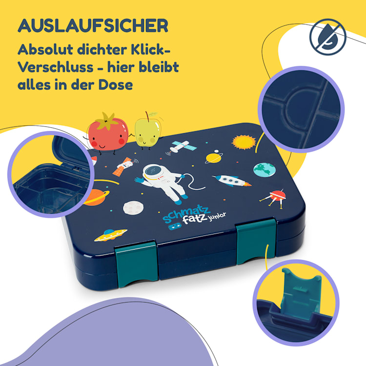 junior Lunchbox 6 Fächer 21,3 x 15 x 4,5 cm (BxHxT) BPA-frei Navy Space