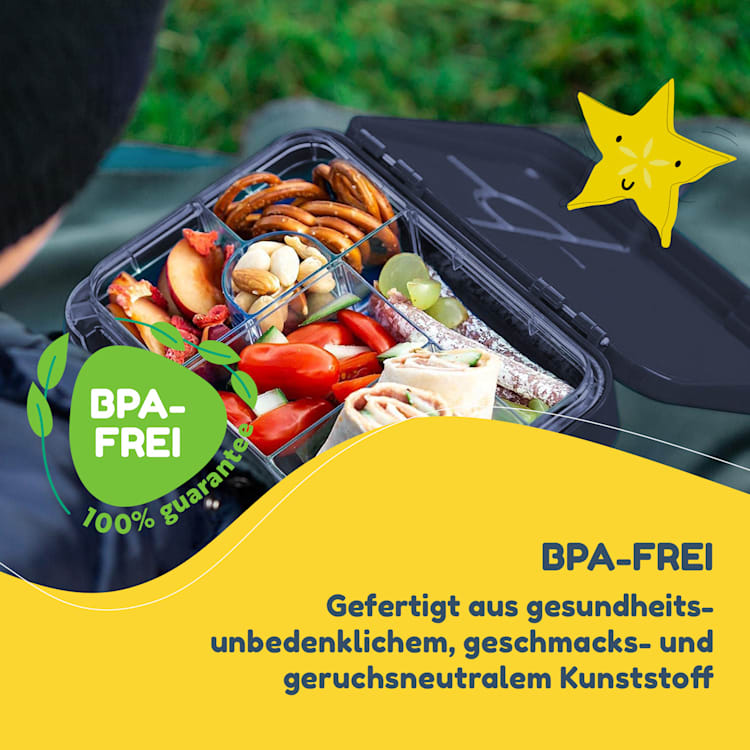 junior Lunchbox 6 Fächer 21,3 x 15 x 4,5 cm (BxHxT) BPA-frei Dark Green Jungle