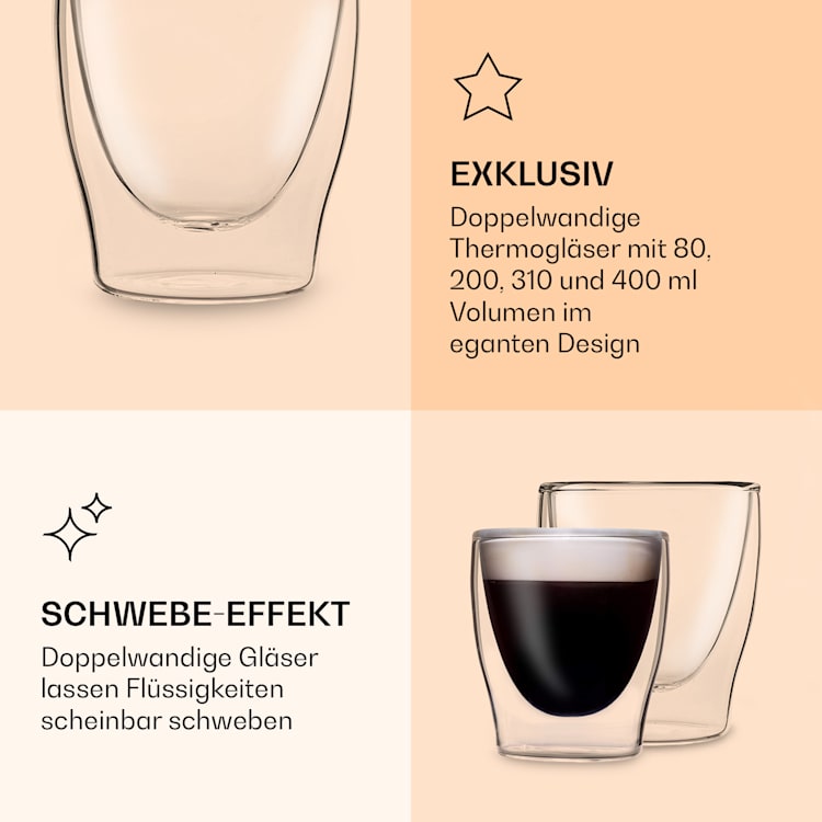 DUOS Gläser 80ml, 200ml, 310ml, 400ml Einzelpack