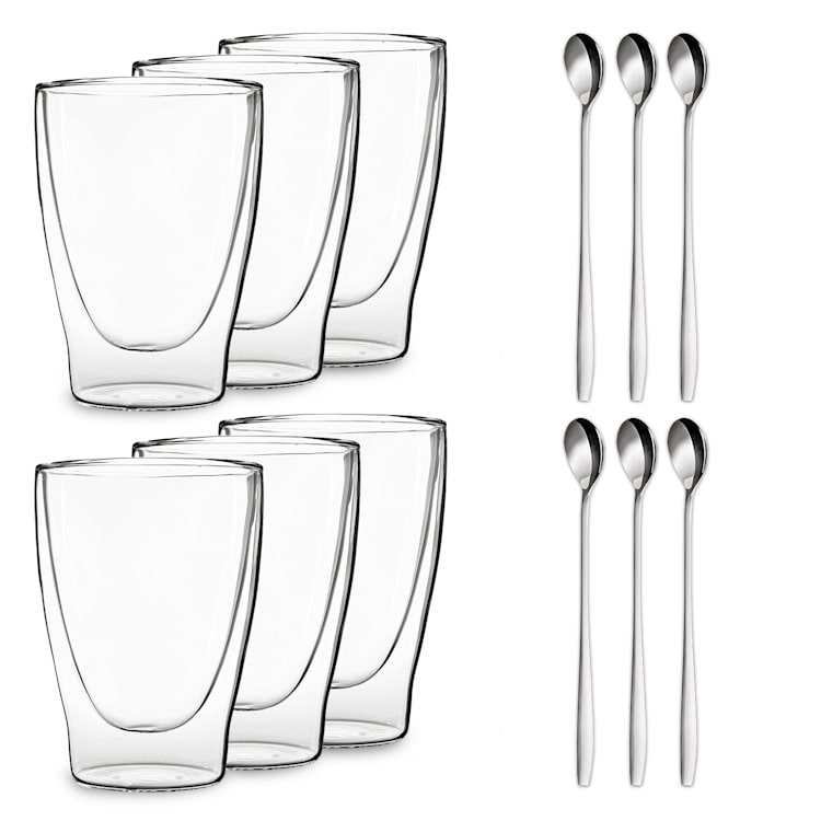 DUOS Gläser 6x 310ml + 6x Löffel 6er-Set
