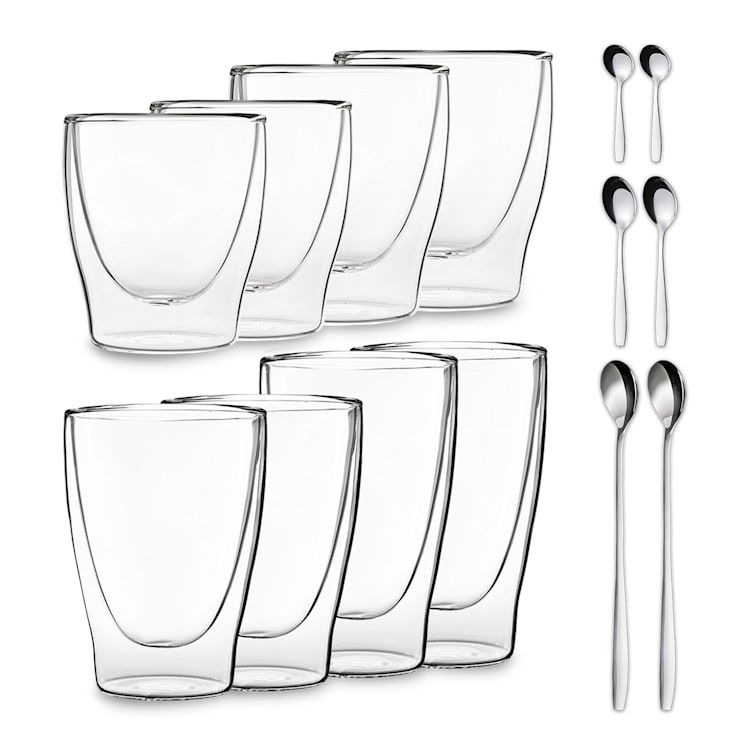 DUOS 8er Gläser 2x(80-400ml) + 8x Löffel 2er-Set