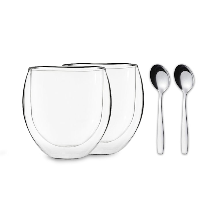 DUOS Gläser 2x 310ml Jumbo + 2x Löffel 2er-Set