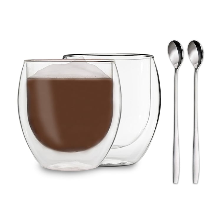 DUOS Gläser 2x 410ml Jumbo + 2x Löffel 2er-Set