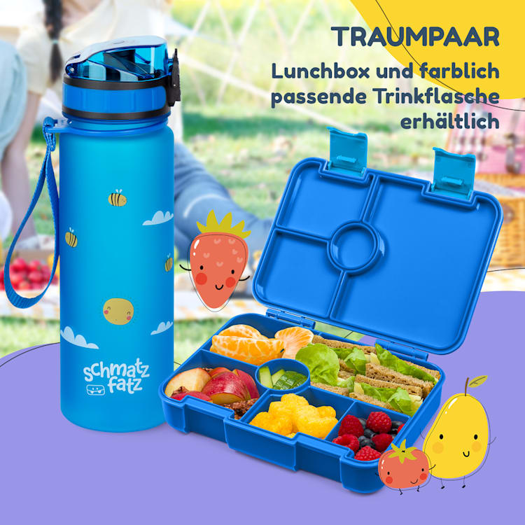 schmatzfatz by Lite Lunchbox 6 Fächer 20,8 x 4,5 x 15 cm (BxHxT) BPA-frei extra leichtes Tritan Blau