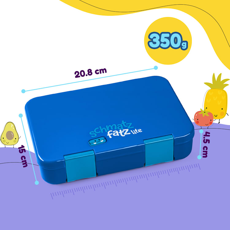 schmatzfatz by Lite Lunchbox 6 Fächer 20,8 x 4,5 x 15 cm (BxHxT) BPA-frei extra leichtes Tritan Blau