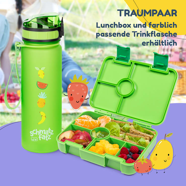schmatzfatz by Lite Lunchbox 6 Fächer 20,8 x 4,5 x 15 cm (BxHxT) BPA-frei extra leichtes Tritan Grün