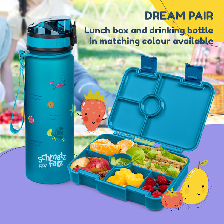 schmatzfatz by Lite Lunchbox 6 Fächer 20,8 x 4,5 x 15 cm (BxHxT) BPA-frei extra leichtes Tritan Petrol