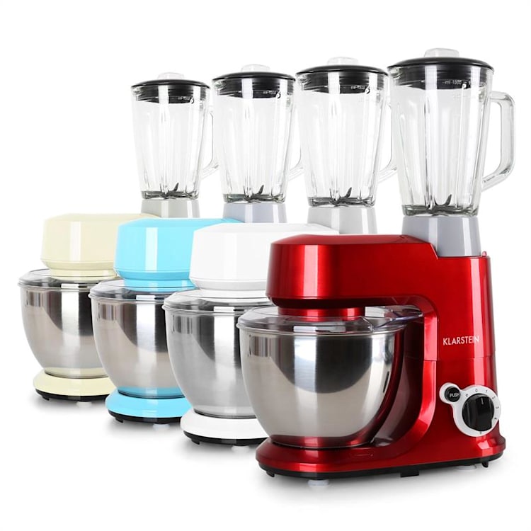 Carina Rossa set 800W keukenmachine en blender Krug 1,5l Rood