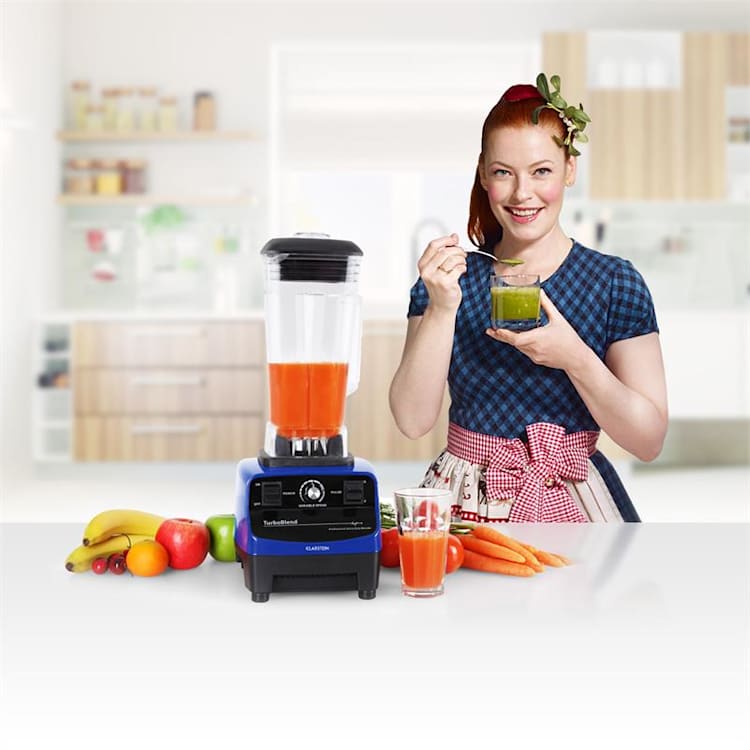 Herakles 3G Standmixer Blau mit Cover 1500W 2,0 PS 2 Liter BPA-frei Blau