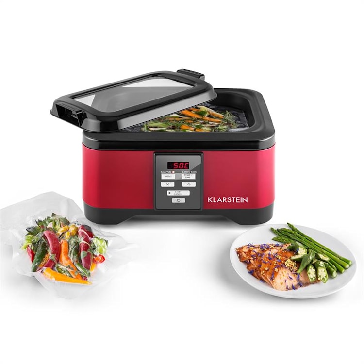 Klarstein Tastemaker Sous Vide + Foodlocker Slim + vakuovací fólie, sada na vakuové vaření, elektrický hrnec / vakuovačka / fólie