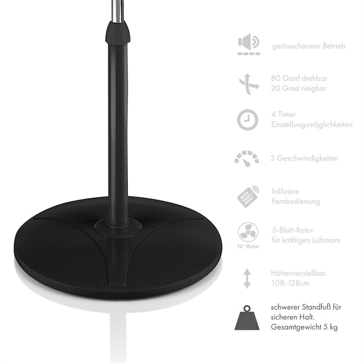 Summerjam Set de 2 Ventilateurs sur pied 50W 3 niveaux - noir