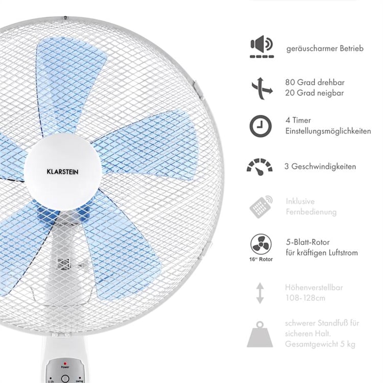 Summerjam Stand Fan 2-pc Set 50W 3 Steps White