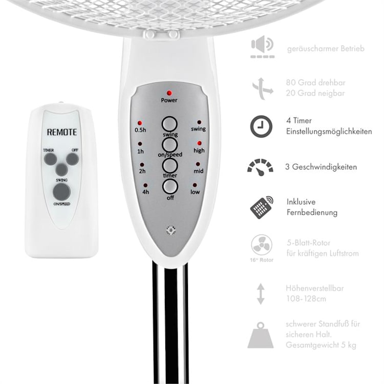 Summerjam Stand Fan 2-pc Set 50W 3 Steps White
