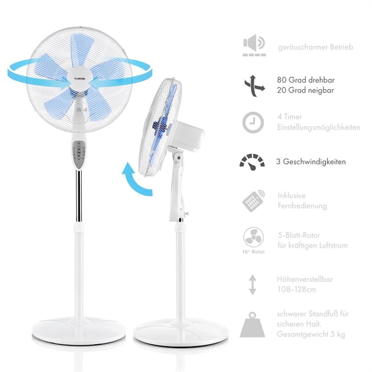 Summerjam Stand Fan 2-pc Set 50W 3 Steps White