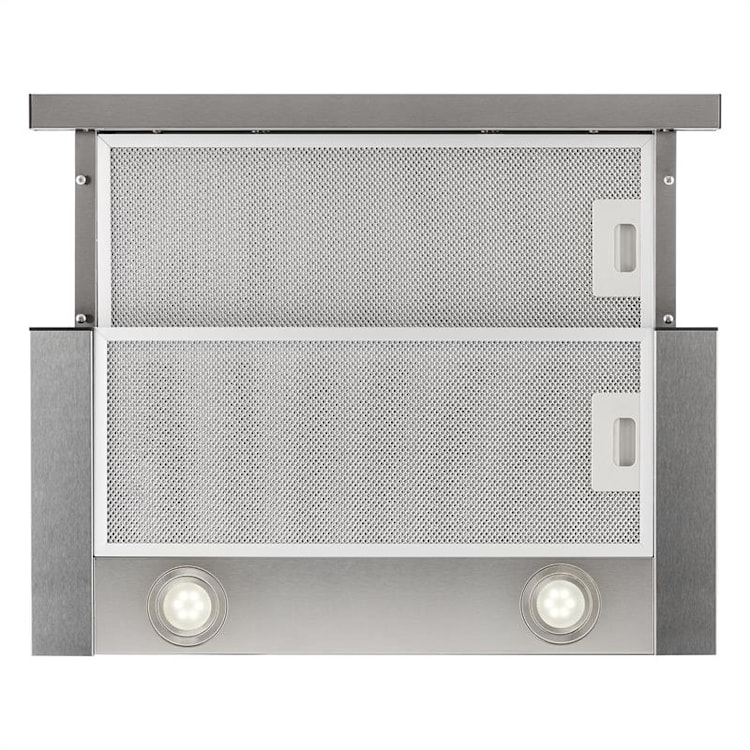 Vinea Hotte îlot 60cm+ 2 filtres recyclage d'air 610m³/h argent Argent