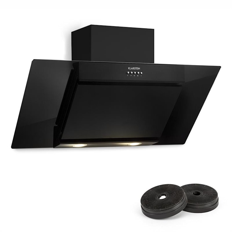 Zola Dunstabzugshaube Umluftset 90cm 635m³/h Aktivkohlefilter schwarz Schwarz