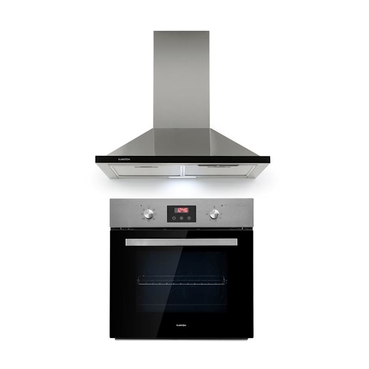 Kalahari Galina Built-In Set Oven + Cooker Hood Black Stainless Steel