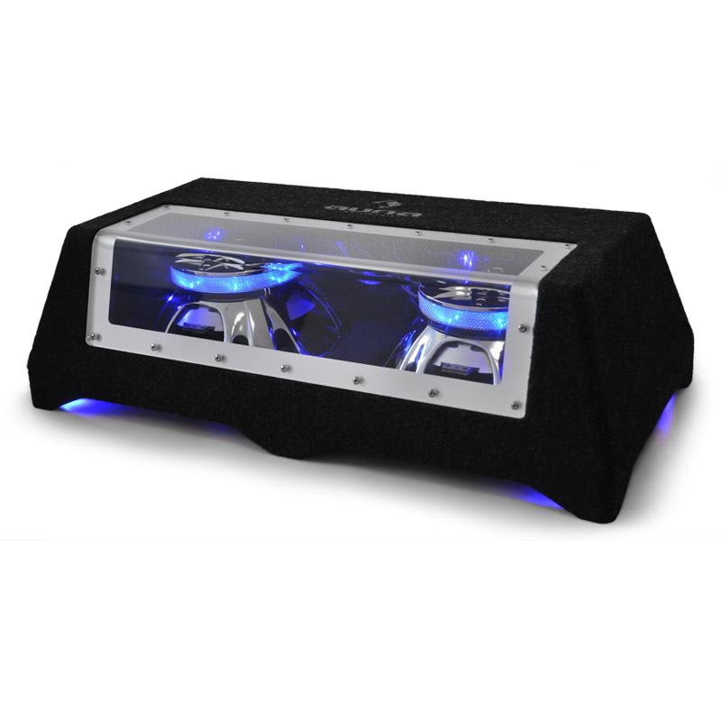 C8-Sub-2x12-LED 30cm (12")-Car-Audio-Doppel-Subwoofer 2 x 800W