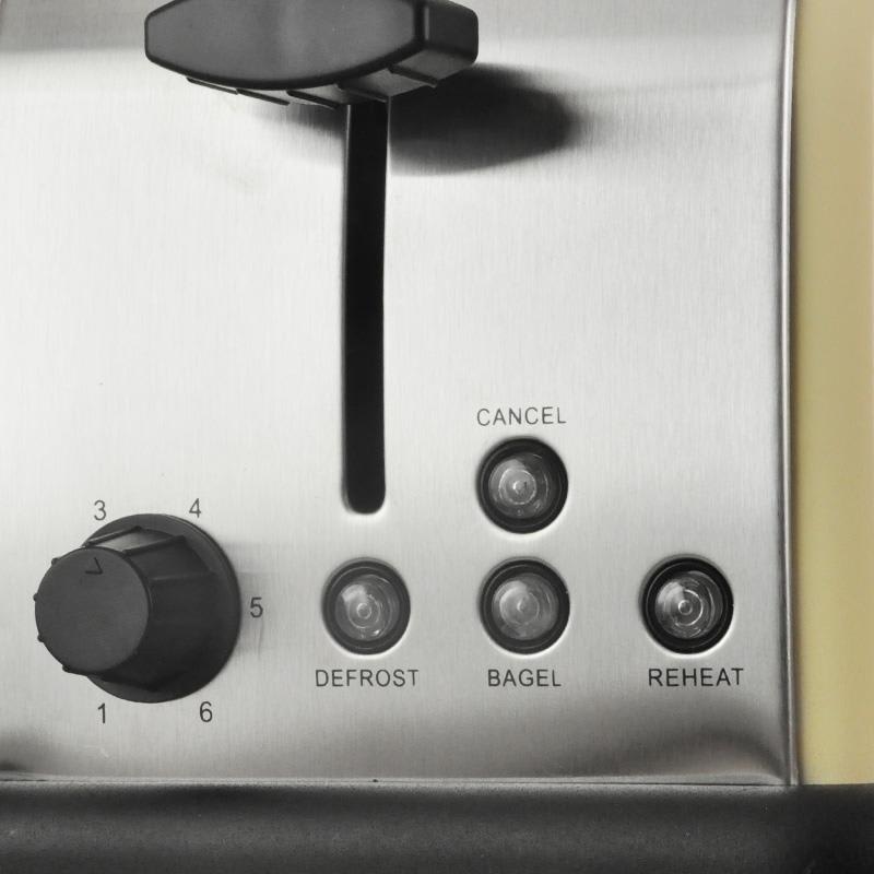 Klarstein BT-318-C Stainless Steel 2-Slice Toaster - Cream