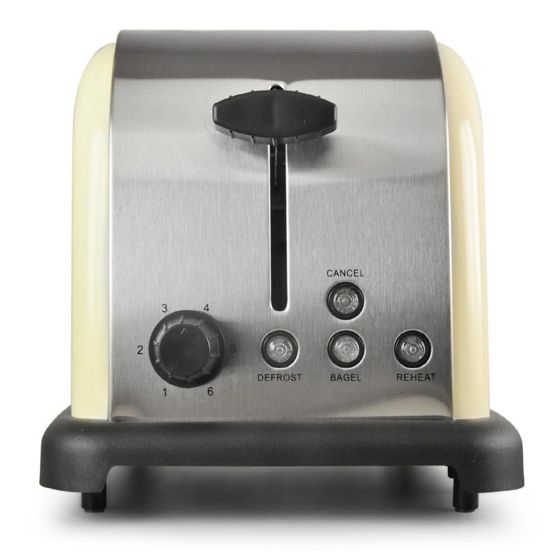 Klarstein BT-318-C Stainless Steel 2-Slice Toaster - Cream