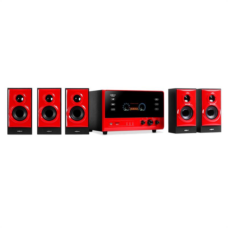 V51 aktives 5.1 Surround-Audiosystem 70W RMS USB SD AUX UKW FB