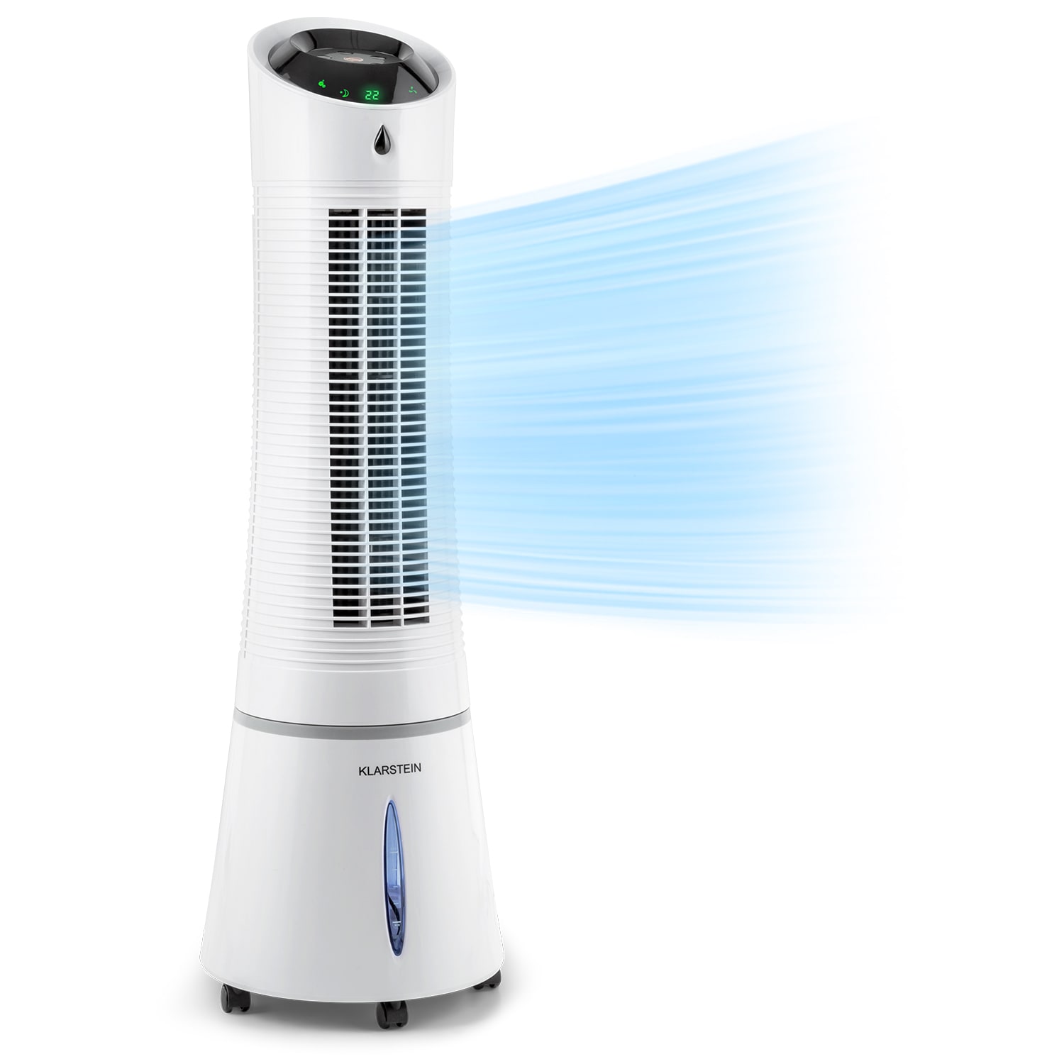 Klarstein Skyscraper Ice 4-in-1 Air Cooler Fan 210 m³/h 30 W oscillation mobile remote control