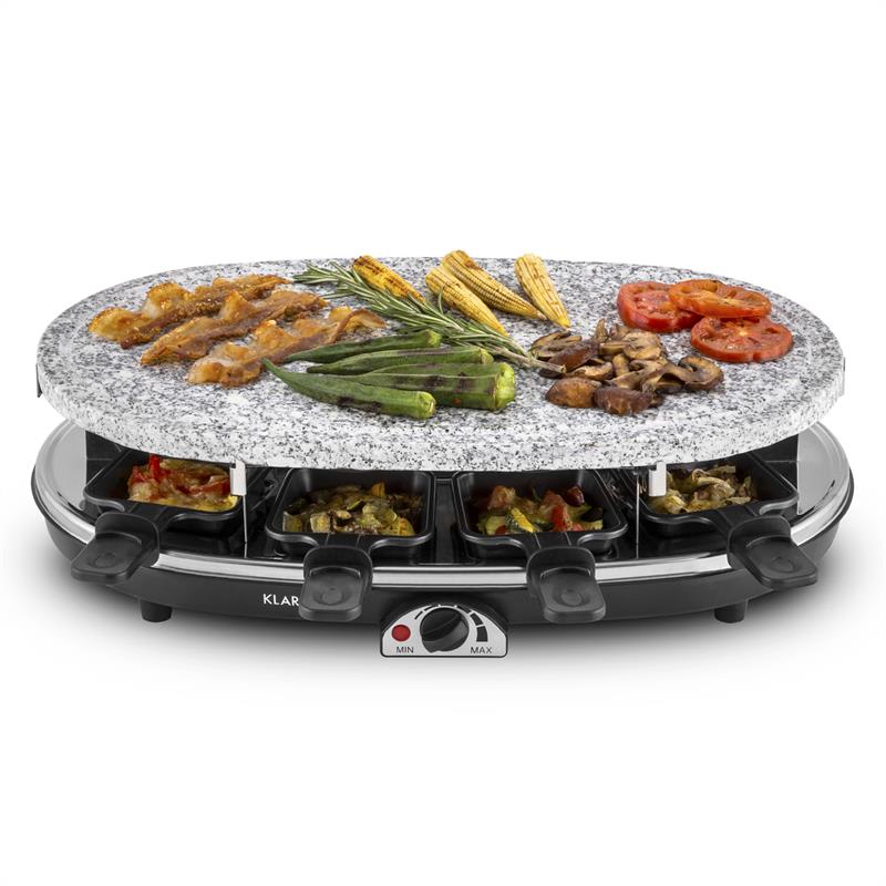 Klarstein Steaklette Raclette Grill 1500W Granite Natural Stone Plate 8 People