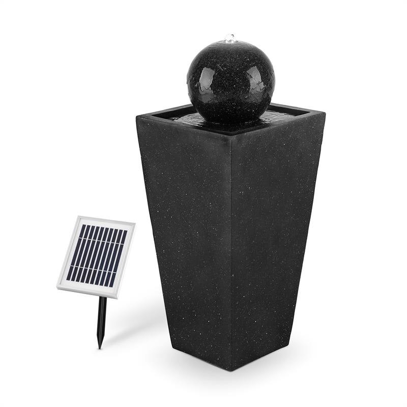 Königsbrunn Springbrunnen Solar 200 l/h LED Akku Basaltoptik