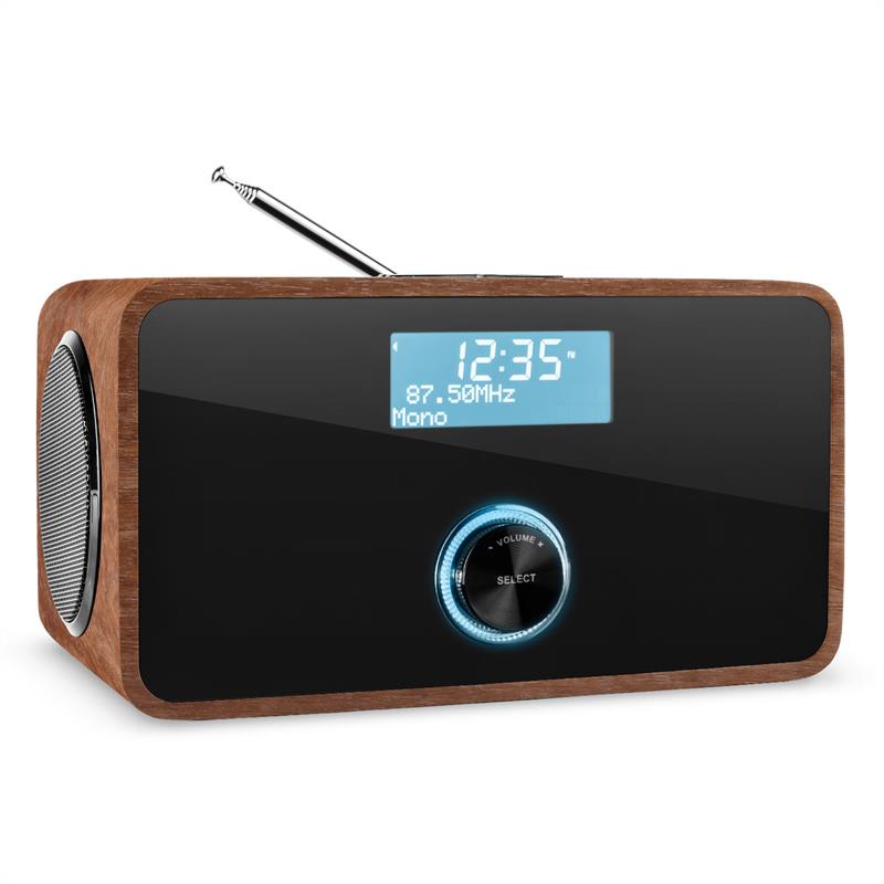 Auna Dabstep Dab/Dab+ Digitale Radio Bluetooth Ukw Rds Wekker Walnoot-image