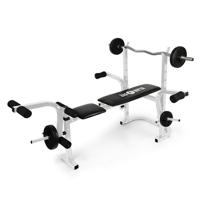 Fotografie produktu: KLARFIT Workout Hero, posilovací lavice, odkládací stojan, opěrka rukou a nohou