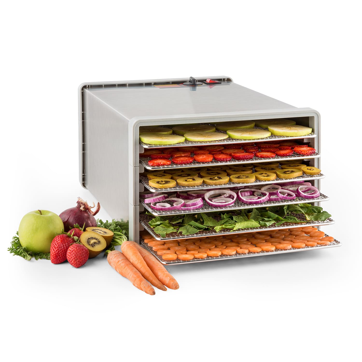 Fruit Jerky Steel 6 Dörrautomat Dehydrator 630W 6 Etagen Edelstahl