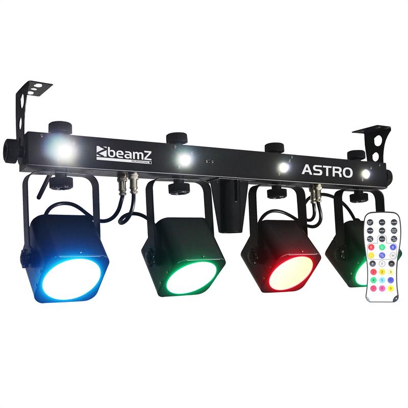 LED ASTRO PARBAR 4 Wege Kit COB LED 4 x 10W DMX inkl. Fußschalter